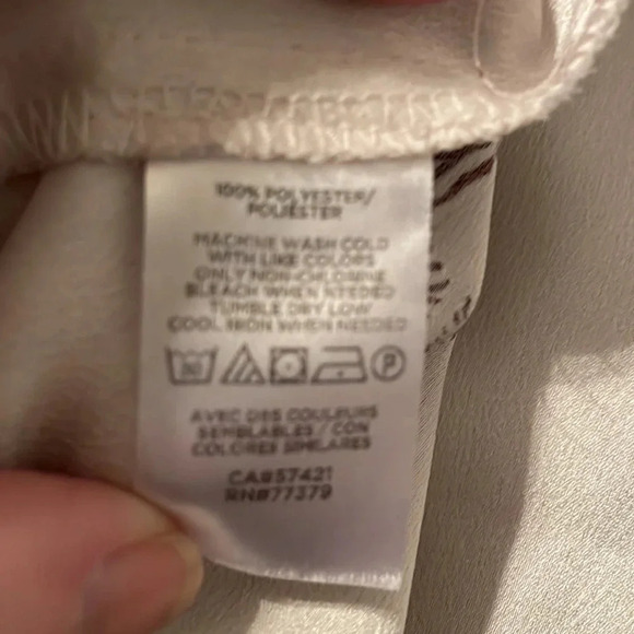 Ann Taylor Gray Short Sleeve Blouse Zebra Design Button Closure Small Career S - Picture 6 of 6